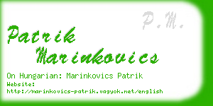 patrik marinkovics business card